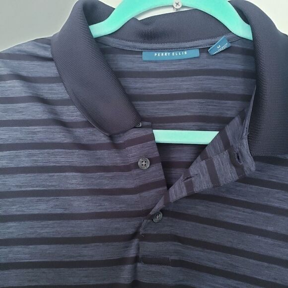 PERRY ellis size medium black and gray polo - Picture 4 of 7